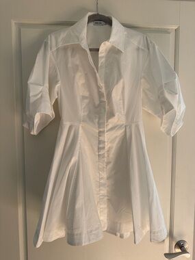 Jonathan Simkhai White Mini Shirt Dress